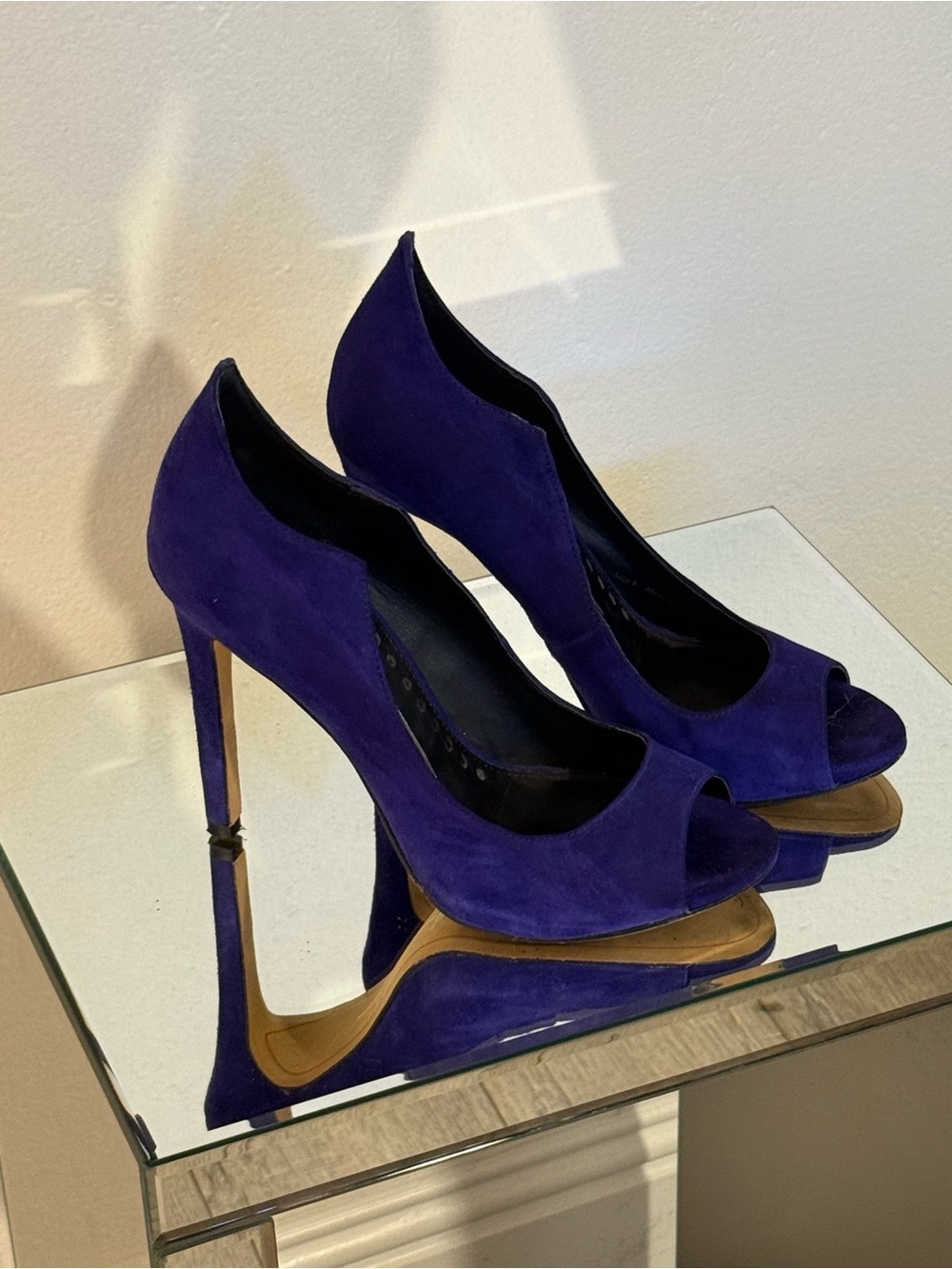 Dolce Vita Purple Suede Peep-Toe Stiletto Heels